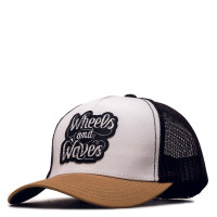 Cap - Wheels And Waves -White / Brown / Black