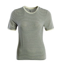 Damen T-Shirt - Tine O-Neck Top Striped - White / Black
