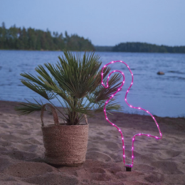 LED-Mini-Lichtschlauch 5m pink Flamingo- outdoor - 38 LEDs - Batter...