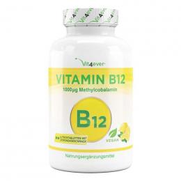 MHD 08/2024 Vit4ever Vitamin B12 1000 mcg - Aktives B12 Methylcobalamin - 365 Lutschtabletten Zitrone