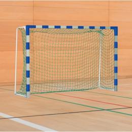 Sport-Thieme Handballtor mit fest stehenden Netzbügeln, Blau-Silber, IHF, Tortiefe 1,25 m