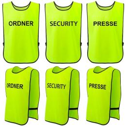 T-PRO Warnweste (Farbe: Neongelb) - Aufdruck: ORDNER, SECURITY oder PRESSE