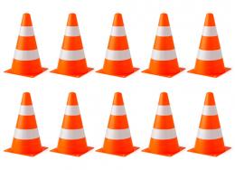 10er Set Verkehrskegel (Warnkegel) - Höhe: 23 cm