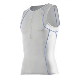 2XU Tri Singlet G:2 Active weiß-blau, für Herren, Größe S, Triathlon Top, Triath