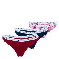 3er-Pack String Tanga - Thong Print - Navy / Red / Pink
