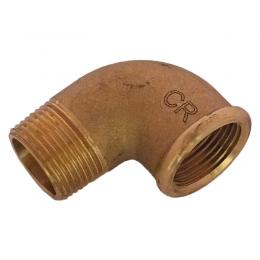 90° Winkel aus CR Messing aussen/innen 1 1/4' Zoll