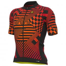 ALÉ Checker Kurzarmtrikot, für Herren, Größe L, Radtrikot, Fahrradbekleidung