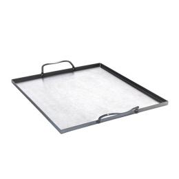 ALLGRILL Edelstahl Grillwanne mit 2 Griffen, 31x27x1cm - Plancha Pf...