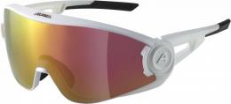 Alpina 5W1NG Q+VM Sportbrille (510 white matt, Quattroflex+Varioflex, Scheibe: red mirror (S3))