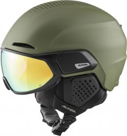 Alpina Alto Q-Lite Visier Skihelm (51-55 cm, 60 olive matt)