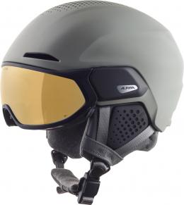 Alpina Alto Q-Lite Visier Skihelm (59-63 cm, 34 moon/grey matt (gold))