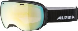 Alpina Big Horn Rahmenlose Skibrille (734 schwarz matt, Scheibe: QUATTRO-VARIOFLEX MIRROR gold (S2-3))