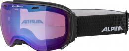 Alpina Big Horn Rahmenlose Skibrille (735 schwarz matt, Scheibe: QUATTRO-VARIOFLEX MIRROR blau (S2))