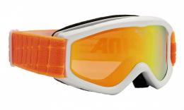 Alpina Carat D Multimirror Kinderskibrille (811 weiß/orange, Scheibe: MULTIMIRROR, orange)