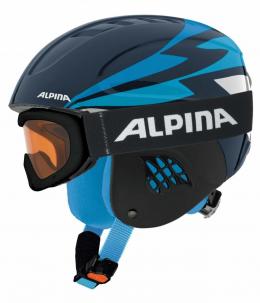 Alpina Carat Set Skihelm inklusive Skibrille (48-52 cm, 81 nightblue inkl. Ruby S)