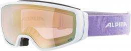 Alpina Double Jack Quattroflex Varioflex Skibrille (712 white/lilac matt, Scheibe: mirror gold (S2-S4))