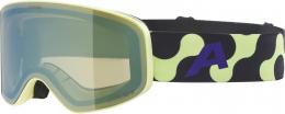 Alpina Fernie Kinderskibrille (872 sunny/lime matt, Scheibe: mirror green (S2))