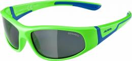 Alpina Flexxy Junior Sonnenbrille (471 neon green/blue Ceramic, Scheibe: black (S3))