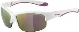 Alpina Flexxy Youth Kinder Sportbrille (310 white matt/purple, Scheibe: pink mirror (S3))