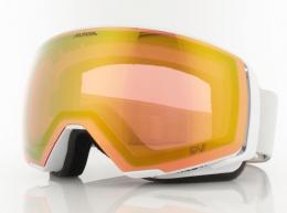 Alpina Granby 2 small QuattroVarioflex Skibrille (711 white matt, Scheibe: QuattroVarioflex, gold (S2-S4))