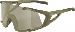 Alpina Hawkeye Q-Lite Sportbrille (071 olive matt, Scheibe: silver mirror (S3))