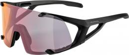 Alpina Hawkeye QV Sportbrille (531 black matt, Quattroflex/Varioflex, Scheibe: rainbow mirror (S1-3))