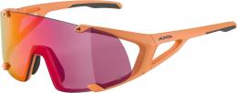 Alpina Hawkeye small Q-Lite Sportbrille (052 peach matt, Scheibe: Q-Lite, pink mirror (S2))