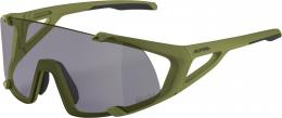 Alpina Hawkeye small Q-Lite-Varioflex Sportbrille (171 olive matt, Scheibe: Q-Lite/Varioflex purple (S1-3))
