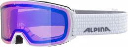 Alpina Nakiska QHM Skibille (811 white, Scheibe: QUATTROFLEX, blue (S2))