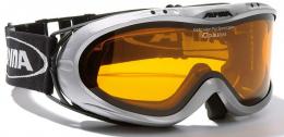 Alpina Opticvision Brillenträger Skibrille (Farbe: 121 silber, Scheibe: DOUBLEFLEX)