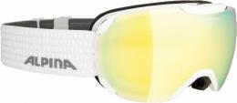 Alpina Pheos Small Quattro-Varioflex M Skibrille (811 white gloss, Scheibe: QUATTRO-VARIOFLEX MIRROR gold (S2-3))