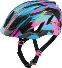 Alpina Pico Flash Kinder Fahrradhelm (50-55 cm, 43 neon/blue pink gloss)