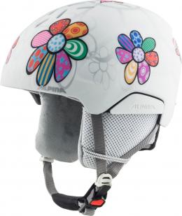 Alpina Pizi Kinder Skihelm (51-55 cm, 10 patchwork/flower gloss)