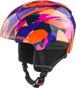 Alpina Pizi Kinder Skihelm (51-55 cm, 52 pink/orange/blue gloss)