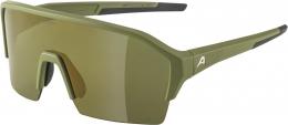 Alpina RAM HM+ Sportbrille Halbrahmen (071 olive matt, Scheibe: Q-Lite gold mirror (S3))