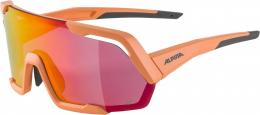 Alpina Rocket Q-Lite Sportbrille (052 peach matt, Scheibe: pink mirror (S2))