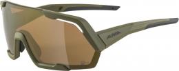 Alpina Rocket Q-Lite Sportbrille (071 olive matt, Scheibe: bronce mirror (S3))