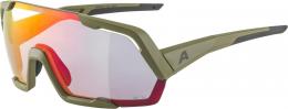 Alpina Rocket QV Sportbrille (571 olive matt, Quattroflex/Varioflex, Scheibe: rainbow mirror (S1-3))
