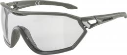 Alpina S-Way VL+ Sportbrille (121 moon/grey matt, Varioflex, Scheibe: black (S1-3))