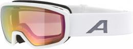 Alpina Scarabeo Jr Q-Lite Skibrille Brillenträger (811 white matt, Scheibe: MIRROR red (S2))