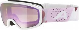 Alpina Scarabeo Jr Q-Lite Skibrille Brillenträger (813 white/rose matt, Scheibe: MIRROR rose (S2))