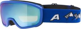 Alpina Scarabeo Jr Q-Lite Skibrille Brillenträger (881 blue matt, Scheibe: MIRROR blue (S2))