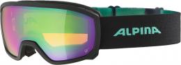 Alpina Scarabeo Junior Brillentäger Skibrille HM (872 black/aqua matt, Scheibe: Quattroflex Lite green (S2))
