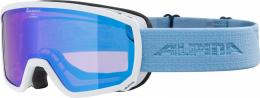Alpina Scarabeo S Skibrille Mirror (812 white/skyblue, Scheibe: Hicon MIRROR blue (S2))