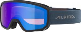 Alpina Scarabeo S Skibrille Mirror (881 black/dirtblue matt, Scheibe: Q-Lite blue (S2))