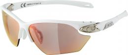 Alpina Twist Five HR small QVM Sportbrille (510 white matt/silver, Scheibe: QuattroVarioflex rainbow mirror (S1-3))