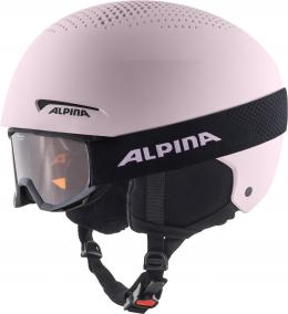 Alpina Zupo Set Skihelm + Skibrille Piney (48-52 cm, 60 light rose matt inkl. Piney)