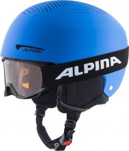 Alpina Zupo Set Skihelm + Skibrille Piney (51-55 cm, 80 blue matt inkl. Piney)