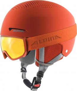 Alpina Zupo Set Skihelm + Skibrille Scarabeo (48-52 cm, 40 pumpkin/orange matt inkl. Scarabeo)