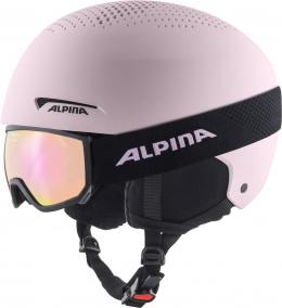 Alpina Zupo Set Skihelm + Skibrille Scarabeo (48-52 cm, 60 light rose matt inkl. Scarabeo)